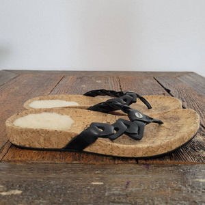 Ugg Chain Link Thong Faux Fur Cork Sandal